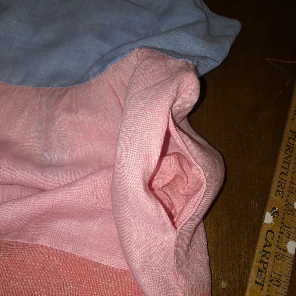 PREOWNED Cynthia Rowley PINK AND BLUE 100% Linen Dress SZ M - Picture 7 of 7
